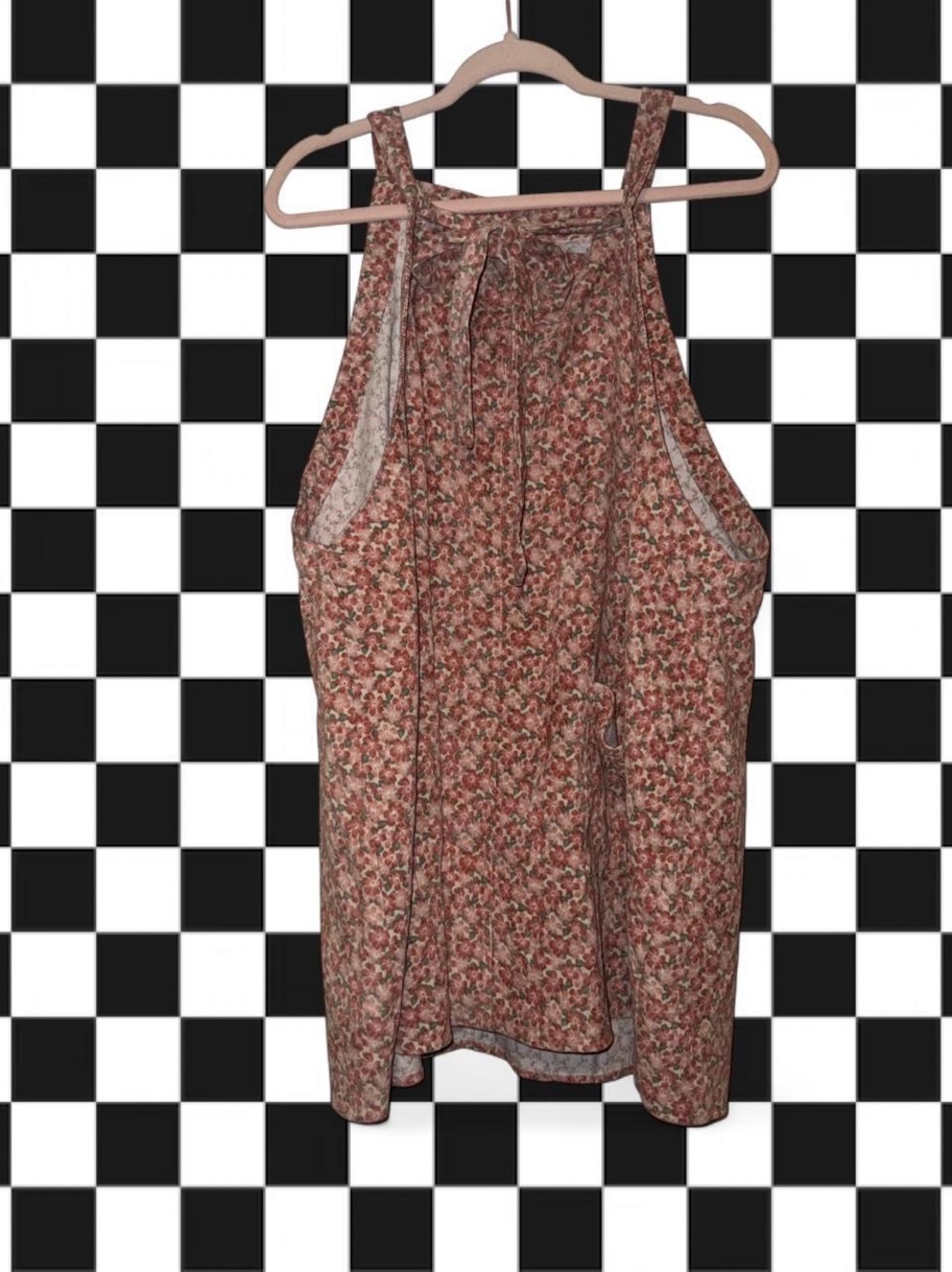 ARULA Corduroy Rose Floral Overall Mini Dress